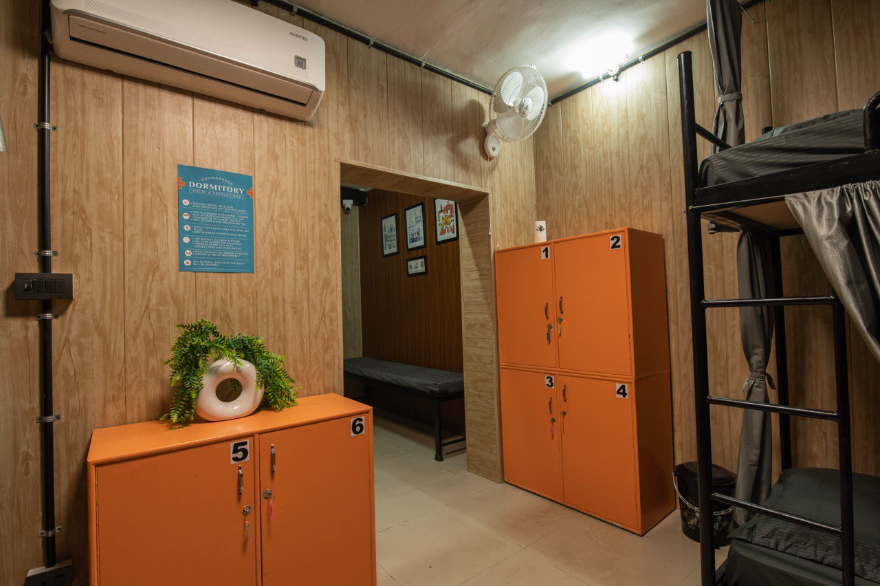 Orange lockers and air conditioning